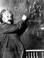 blackboardmaths Einstein voor het bord
