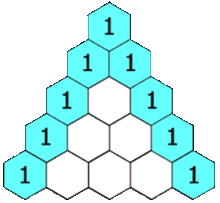 Opbouwen van de driehoek van Pascal